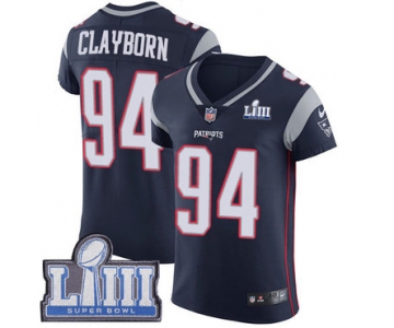 #94 Elite Adrian Clayborn Navy Blue Nike NFL Home Men's Jersey New England Patriots Vapor Untouchable Super Bowl LIII Bound
