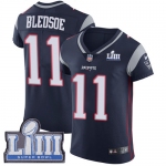 Men's New England Patriots #11 Drew Bledsoe Navy Blue Nike NFL Home Vapor Untouchable Super Bowl LIII Bound Elite Jersey