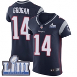 Men's New England Patriots #14 Steve Grogan Navy Blue Nike NFL Home Vapor Untouchable Super Bowl LIII Bound Elite Jersey