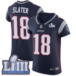 Men's New England Patriots #18 Matthew Slater Navy Blue Nike NFL Home Vapor Untouchable Super Bowl LIII Bound Elite Jersey