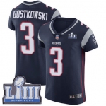 Men's New England Patriots #3 Stephen Gostkowski Navy Blue Nike NFL Home Vapor Untouchable Super Bowl LIII Bound Elite Jersey