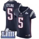 Men's New England Patriots #5 Danny Etling Navy Blue Nike NFL Home Vapor Untouchable Super Bowl LIII Bound Elite Jersey