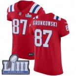 Men's New England Patriots #87 Rob Gronkowski Red Nike NFL Alternate Vapor Untouchable Super Bowl LIII Bound Elite Jersey