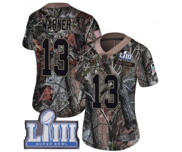 #13 Limited Kurt Warner Camo Nike NFL Women's Jersey Los Angeles Rams Rush Realtree Super Bowl LIII Bound