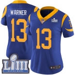 #13 Limited Kurt Warner Royal Blue Nike NFL Alternate Women's Jersey Los Angeles Rams Vapor Untouchable Super Bowl LIII Bound