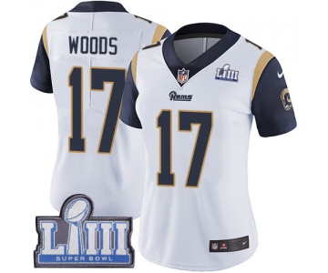 #17 Limited Robert Woods White Nike NFL Road Women's Jersey Los Angeles Rams Vapor Untouchable Super Bowl LIII Bound