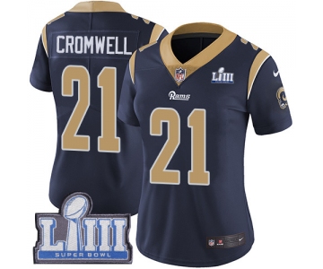 #21 Limited Nolan Cromwell Navy Blue Nike NFL Home Women's Jersey Los Angeles Rams Vapor Untouchable Super Bowl LIII Bound