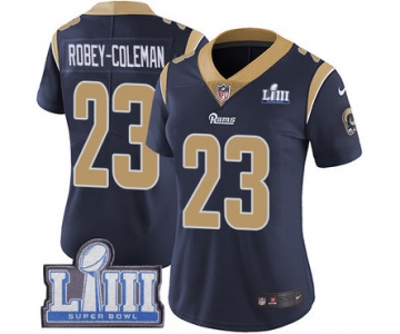 #23 Limited Nickell Robey-Coleman Navy Blue Nike NFL Home Women's Jersey Los Angeles Rams Vapor Untouchable Super Bowl LIII Bound