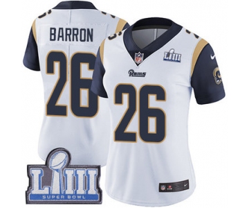 #26 Limited Mark Barron White Nike NFL Road Women's Jersey Los Angeles Rams Vapor Untouchable Super Bowl LIII Bound