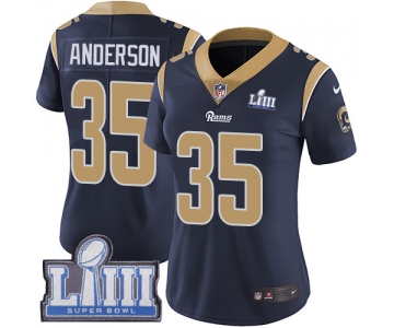 #35 Limited C.J. Anderson Navy Blue Nike NFL Home Women's Jersey Los Angeles Rams Vapor Untouchable Super Bowl LIII Bound