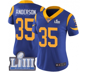 #35 Limited C.J. Anderson Royal Blue Nike NFL Alternate Women's Jersey Los Angeles Rams Vapor Untouchable Super Bowl LIII Bound