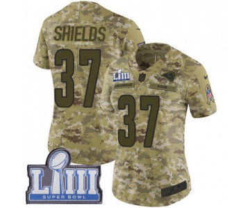 #37 Limited Sam Shields Camo Nike NFL Women's Jersey Los Angeles Rams 2018 Salute to Service Super Bowl LIII Bound