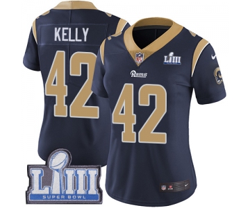 #42 Limited John Kelly Navy Blue Nike NFL Home Women's Jersey Los Angeles Rams Vapor Untouchable Super Bowl LIII Bound