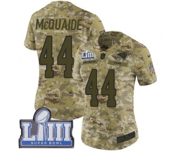 #44 Limited Jacob McQuaide Camo Nike NFL Women's Jersey Los Angeles Rams 2018 Salute to Service Super Bowl LIII Bound