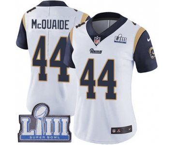 #44 Limited Jacob McQuaide White Nike NFL Road Women's Jersey Los Angeles Rams Vapor Untouchable Super Bowl LIII Bound