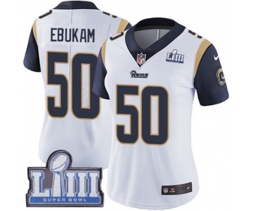 #50 Limited Samson Ebukam White Nike NFL Road Women's Jersey Los Angeles Rams Vapor Untouchable Super Bowl LIII Bound