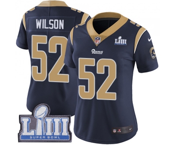 #52 Limited Ramik Wilson Navy Blue Nike NFL Home Women's Jersey Los Angeles Rams Vapor Untouchable Super Bowl LIII Bound