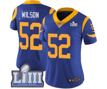 #52 Limited Ramik Wilson Royal Blue Nike NFL Alternate Women's Jersey Los Angeles Rams Vapor Untouchable Super Bowl LIII Bound