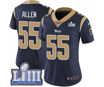 #55 Limited Brian Allen Navy Blue Nike NFL Home Women's Jersey Los Angeles Rams Vapor Untouchable Super Bowl LIII Bound