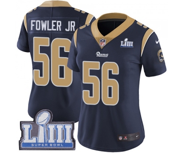 #56 Limited Dante Fowler Jr Navy Blue Nike NFL Home Women's Jersey Los Angeles Rams Vapor Untouchable Super Bowl LIII Bound