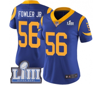 #56 Limited Dante Fowler Jr Royal Blue Nike NFL Alternate Women's Jersey Los Angeles Rams Vapor Untouchable Super Bowl LIII Bound