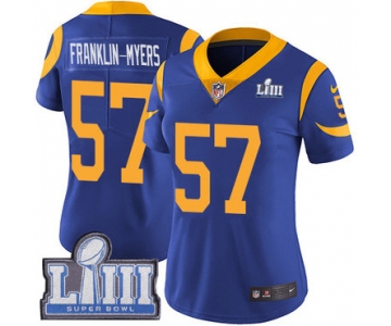 #57 Limited John Franklin-Myers Royal Blue Nike NFL Alternate Women's Jersey Los Angeles Rams Vapor Untouchable Super Bowl LIII Bound