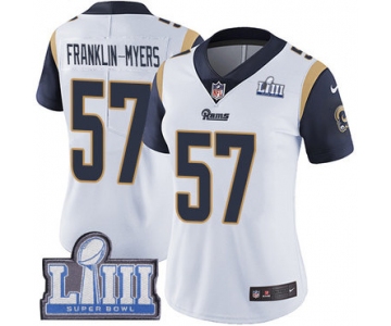 #57 Limited John Franklin-Myers White Nike NFL Road Women's Jersey Los Angeles Rams Vapor Untouchable Super Bowl LIII Bound