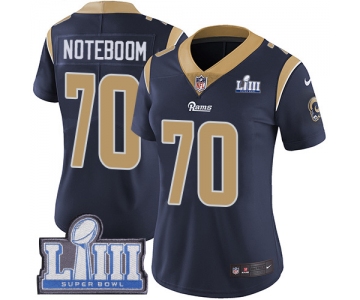 #70 Limited Joseph Noteboom Navy Blue Nike NFL Home Women's Jersey Los Angeles Rams Vapor Untouchable Super Bowl LIII Bound