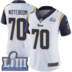 #70 Limited Joseph Noteboom White Nike NFL Road Women's Jersey Los Angeles Rams Vapor Untouchable Super Bowl LIII Bound