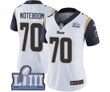 #70 Limited Joseph Noteboom White Nike NFL Road Women's Jersey Los Angeles Rams Vapor Untouchable Super Bowl LIII Bound