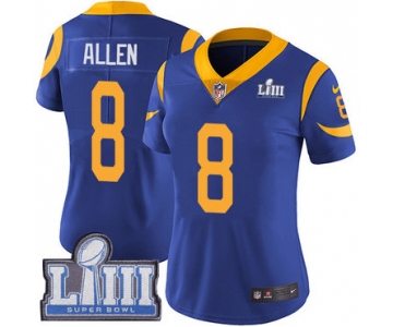 #8 Limited Brandon Allen Royal Blue Nike NFL Alternate Women's Jersey Los Angeles Rams Vapor Untouchable Super Bowl LIII Bound