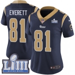 #81 Limited Gerald Everett Navy Blue Nike NFL Home Women's Jersey Los Angeles Rams Vapor Untouchable Super Bowl LIII Bound