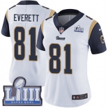 #81 Limited Gerald Everett White Nike NFL Road Women's Jersey Los Angeles Rams Vapor Untouchable Super Bowl LIII Bound