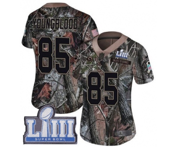 #85 Limited Jack Youngblood Camo Nike NFL Women's Jersey Los Angeles Rams Rush Realtree Super Bowl LIII Bound