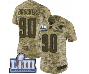 #90 Limited Michael Brockers Camo Nike NFL Women's Jersey Los Angeles Rams 2018 Salute to Service Super Bowl LIII Bound