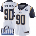 #90 Limited Michael Brockers White Nike NFL Road Women's Jersey Los Angeles Rams Vapor Untouchable Super Bowl LIII Bound