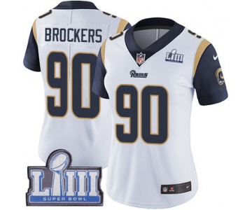 #90 Limited Michael Brockers White Nike NFL Road Women's Jersey Los Angeles Rams Vapor Untouchable Super Bowl LIII Bound