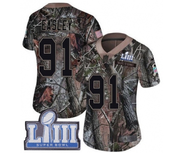 #91 Limited Dominique Easley Camo Nike NFL Women's Jersey Los Angeles Rams Rush Realtree Super Bowl LIII Bound