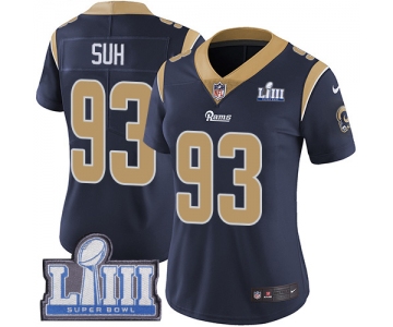 #93 Limited Ndamukong Suh Navy Blue Nike NFL Home Women's Jersey Los Angeles Rams Vapor Untouchable Super Bowl LIII Bound