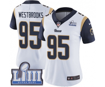 #95 Limited Ethan Westbrooks White Nike NFL Road Women's Jersey Los Angeles Rams Vapor Untouchable Super Bowl LIII Bound