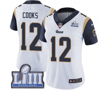 Women's Los Angeles Rams #12 Brandin Cooks White Nike NFL Road Vapor Untouchable Super Bowl LIII Bound Limited Jersey