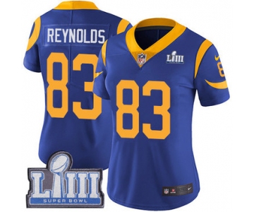 Women's Los Angeles Rams #83 Josh Reynolds Royal Blue Nike NFL Alternate Vapor Untouchable Super Bowl LIII Bound Limited Jersey