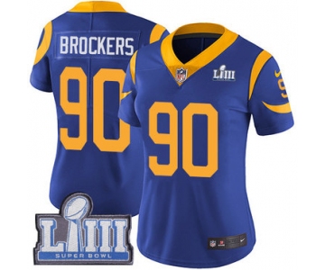 Women's Los Angeles Rams #90 Michael Brockers Royal Blue Nike NFL Alternate Vapor Untouchable Super Bowl LIII Bound Limited Jersey