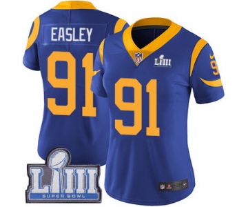 Women's Los Angeles Rams #91 Dominique Easley Royal Blue Nike NFL Alternate Vapor Untouchable Super Bowl LIII Bound Limited Jersey