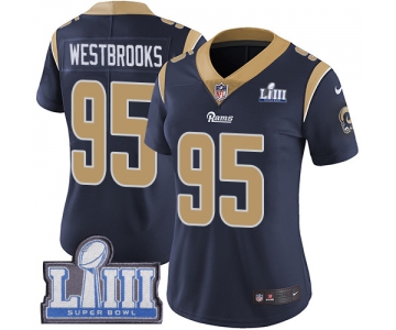 Women's Los Angeles Rams #95 Ethan Westbrooks Navy Blue Nike NFL Home Vapor Untouchable Super Bowl LIII Bound Limited Jersey