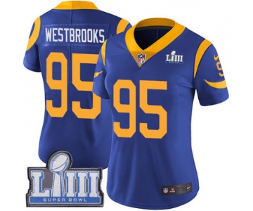 Women's Los Angeles Rams #95 Ethan Westbrooks Royal Blue Nike NFL Alternate Vapor Untouchable Super Bowl LIII Bound Limited Jersey