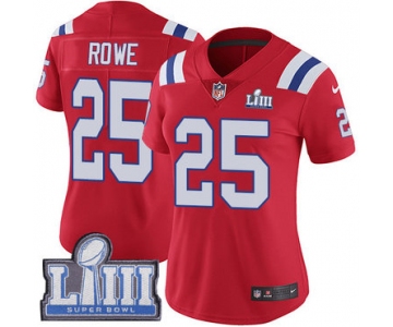 #25 Limited Eric Rowe Red Nike NFL Alternate Women's Jersey New England Patriots Vapor Untouchable Super Bowl LIII Bound