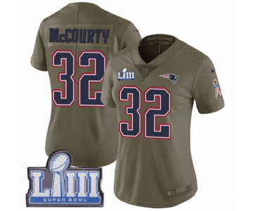 #32 Limited Devin McCourty Olive Nike NFL Women's Jersey New England Patriots 2017 Salute to Service Super Bowl LIII Bound