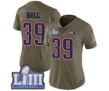 #39 Limited Montee Ball Olive Nike NFL Women's Jersey New England Patriots 2017 Salute to Service Super Bowl LIII Bound