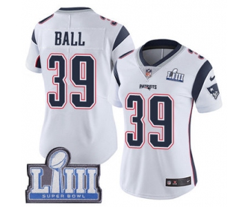 #39 Limited Montee Ball White Nike NFL Road Women's Jersey New England Patriots Vapor Untouchable Super Bowl LIII Bound